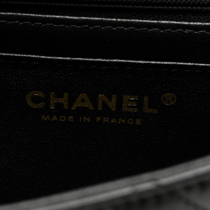 Chanel Lambskin Quilted Mini Top Handle Rectangular Flap Black 6 of 10