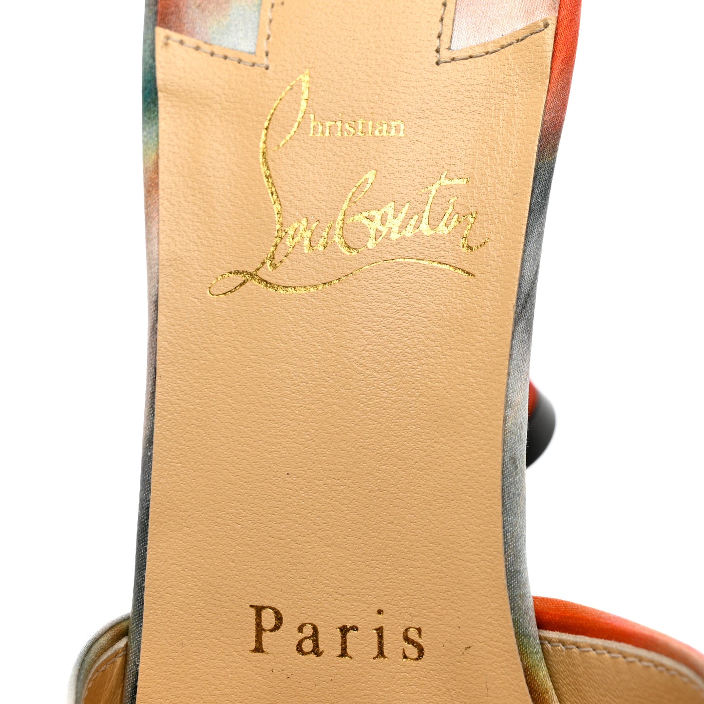 Crepe Satin Ombre Nicol Is Back 85 Slide Sandals 38.5 Loubi