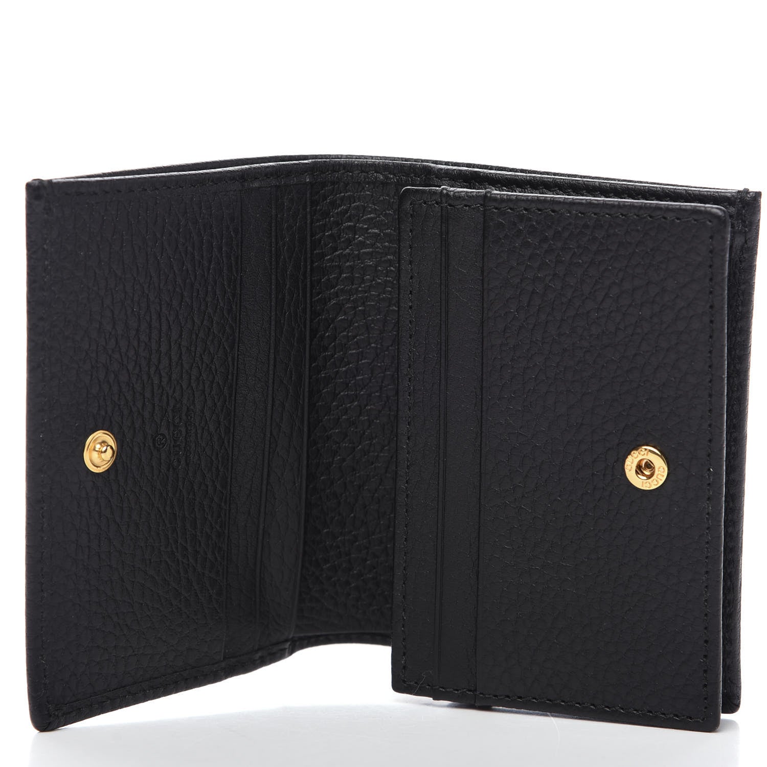 Gucci Pebbled Calfskin GG Marmont Card Case Black 4 of 7