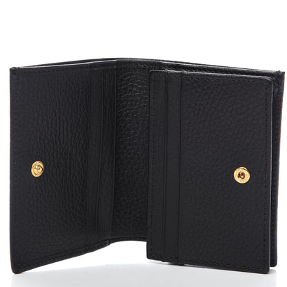 Gucci Pebbled Calfskin GG Marmont Card Case Black 4 of 7