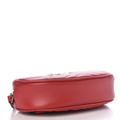 Gucci Calfskin Matelasse GG Marmont Belt Bag 95 38 Hibiscus Red 4 of 6