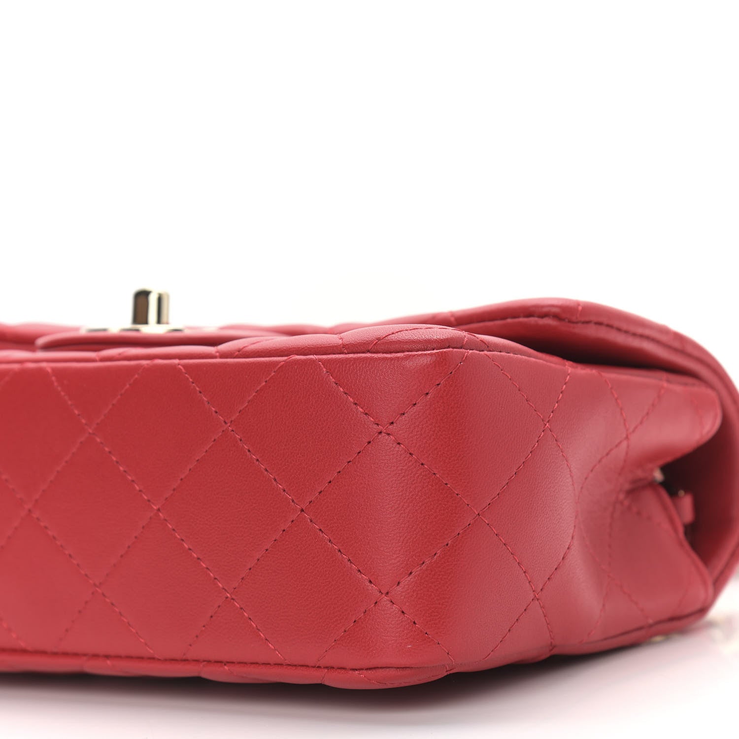 Chanel Lambskin Quilted Mini Rectangular Flap Red 9 of 9