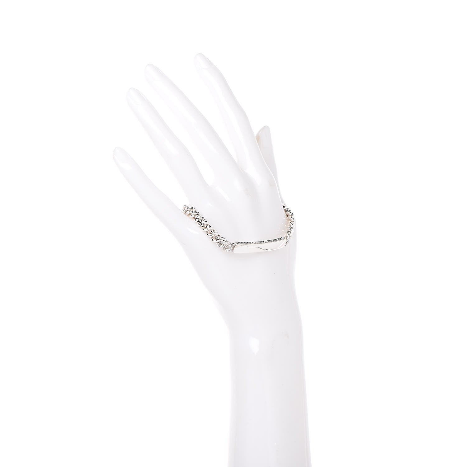 David Yurman Sterling Silver Diamond 7mm Petite Pave Curb Link ID Bracelet 2 of 5
