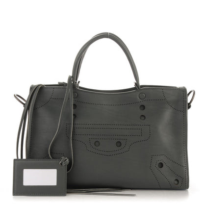 Balenciaga Veau Soyeux Perforated Blackout Hardware S City Gris Fossile 1 of 8