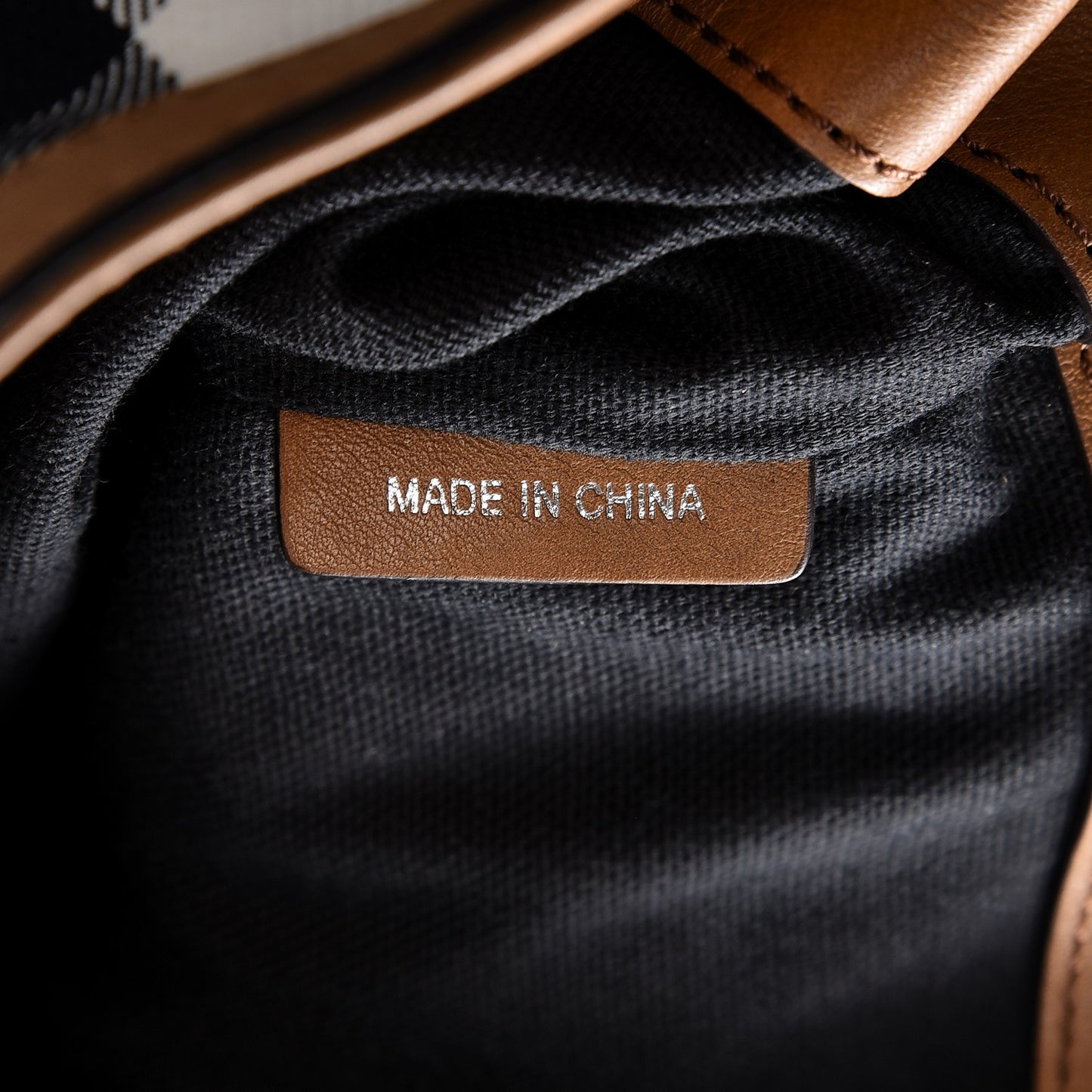Canvas House Check Parsons Shoulder Bag Saddle Brown
