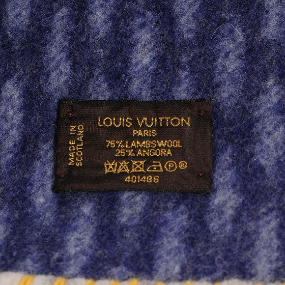 Wool Angora Damier Azur Blanket
