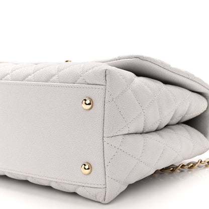 Chanel Caviar Quilted Small Coco Handle Flap Light Grey 9 of 9