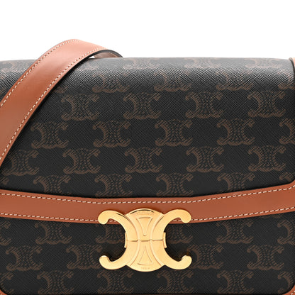 Celine Triomphe Canvas Calfskin Medium Triomphe Bag Tan 8 of 10