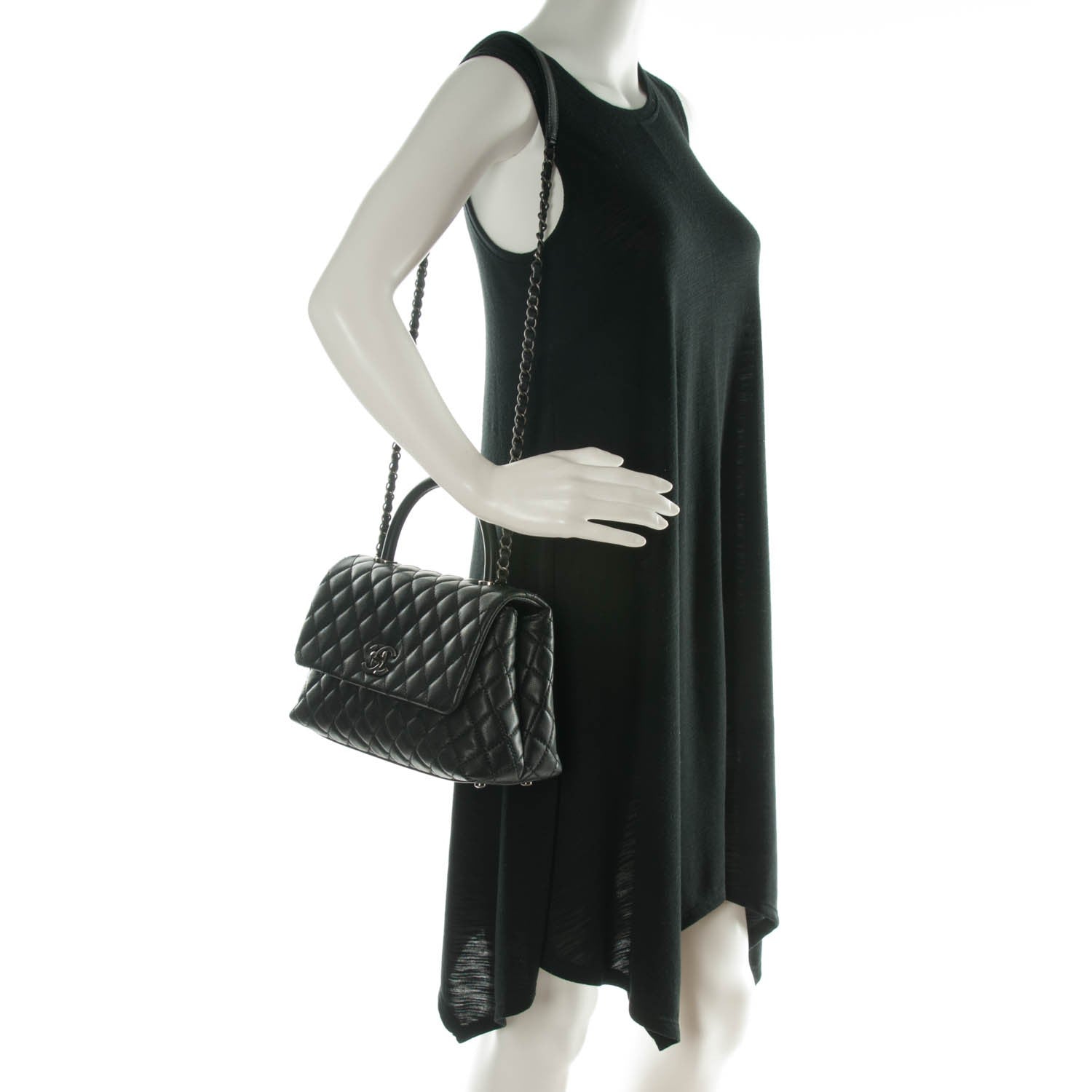 Chanel Caviar Quilted Small Coco Handle Flap Black 2 of 7
