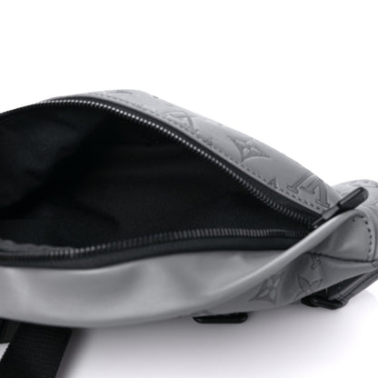 Louis Vuitton Calfskin Monogram Shadow Discovery Bumbag PM Gray 5 of 9