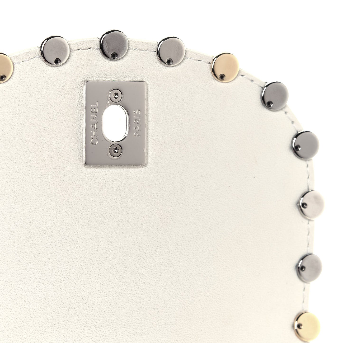 Lambskin Quilted Metallic Bubble Backpack White