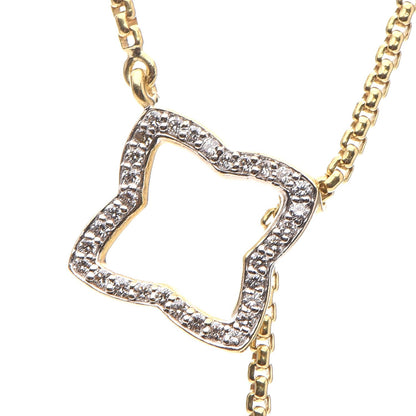 David Yurman 18K Yellow Gold Diamond Quatrefoil Lariat Necklace 4 of 6