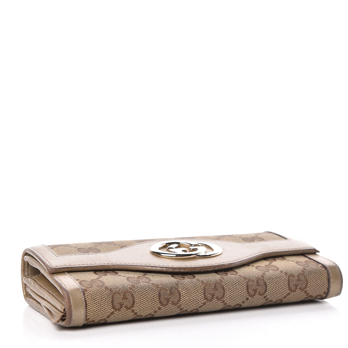 Monogram Margaux Calfskin Sukey Continental Wallet Beige Ebony Golden Beige