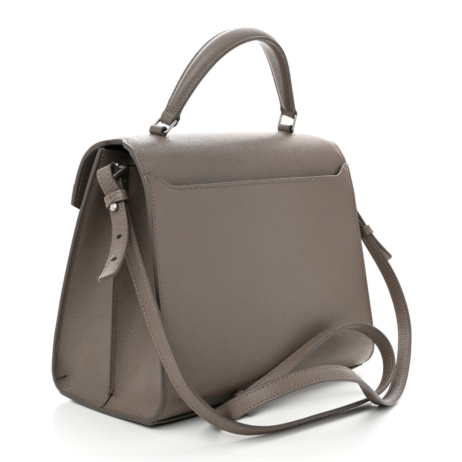 Saint Laurent Grain de Poudre Medium Classic Monogram Cassandra Top Handle Earth 3 of 10