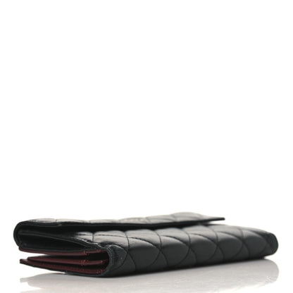 Chanel Lambskin Quilted Long Flap Wallet Black 4 of 13