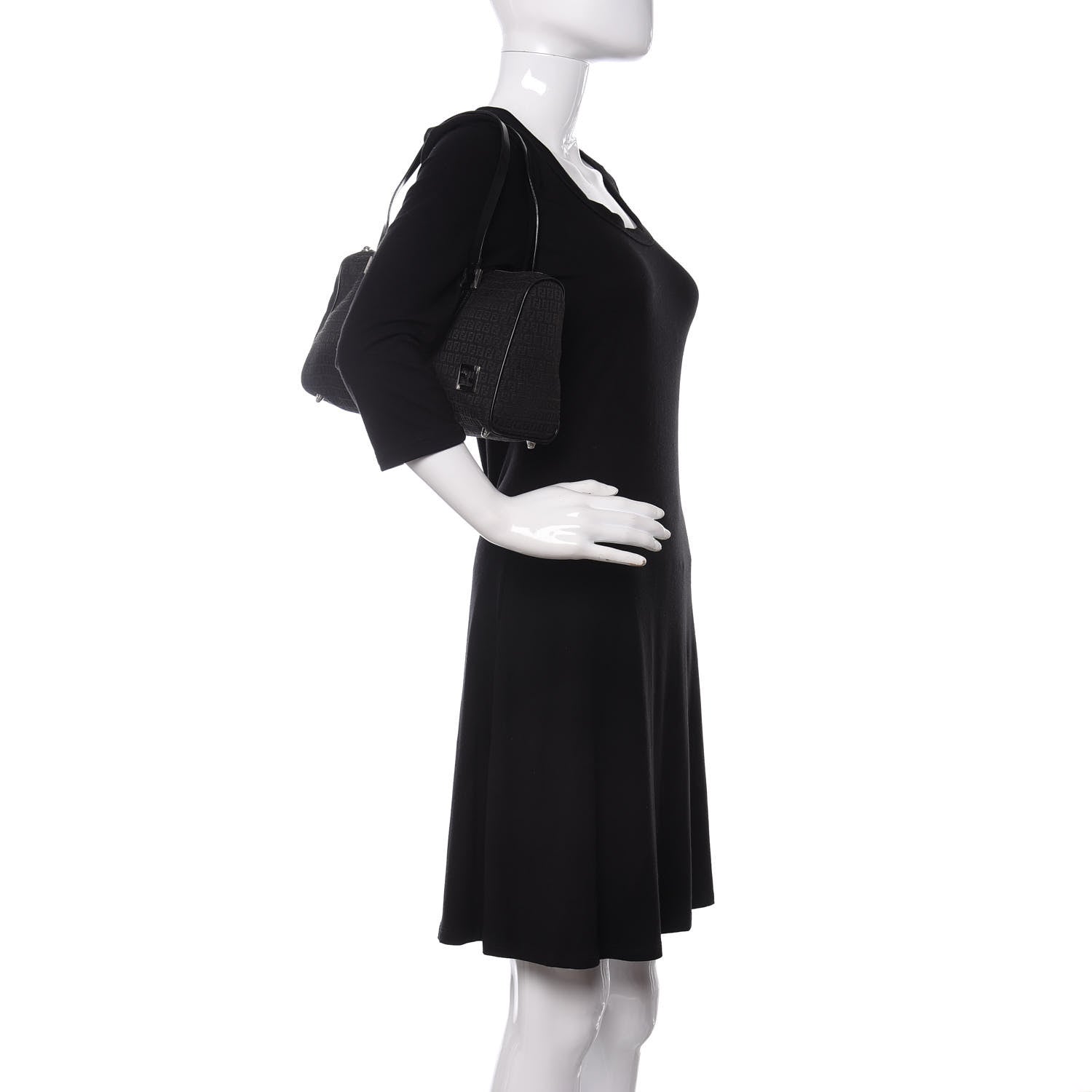 Fendi Zucchino Shoulder Bag Black 2 of 10