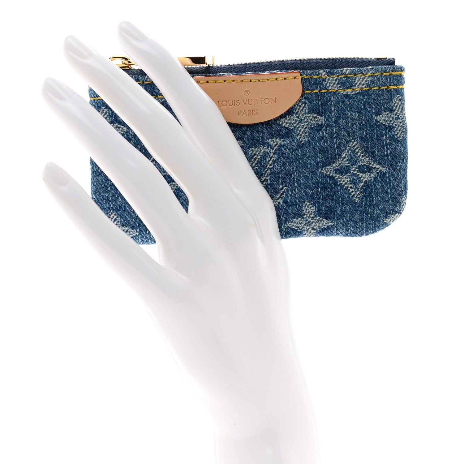 Louis Vuitton Monogram Denim Key Pouch Denim Blue 2 of 7