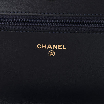 Chanel Caviar Quilted Boy Wallet On Chain WOC Navy 6 of 12