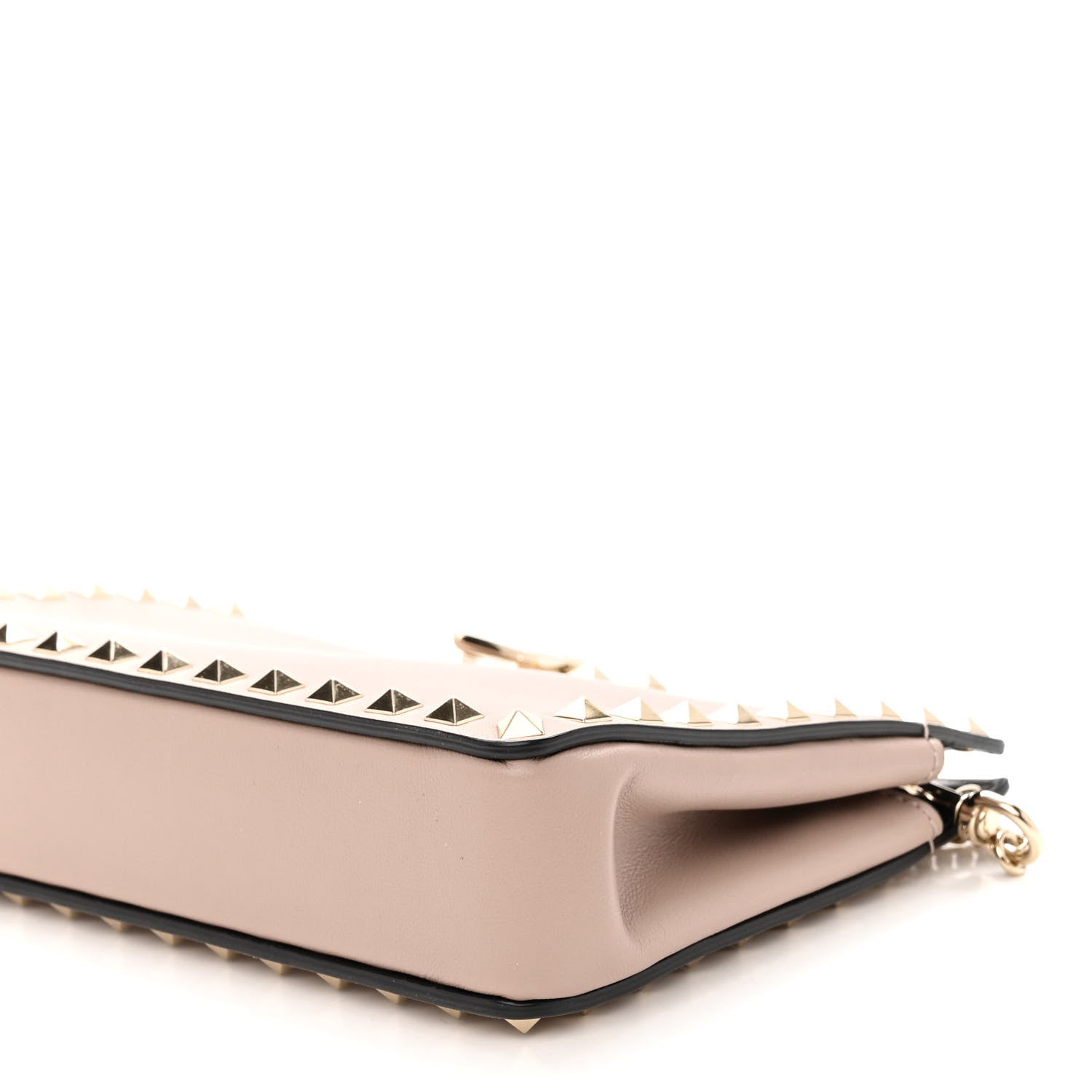 Valentino Garavani Vitello Rockstud Chain Clutch Poudre 9 of 9