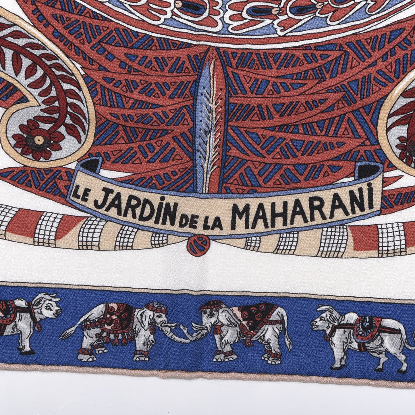Cashmere Silk Le Jardin De La Maharani Shawl 140 Ivory Bleu Bois De Rose