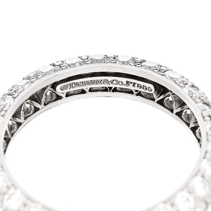 Tiffany Platinum Diamond Etoile Three-Row Band Ring 49 5 4 of 5