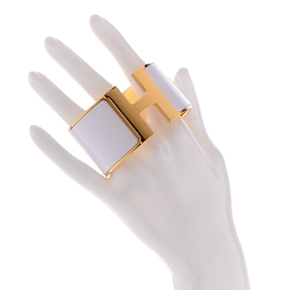 Hermes Enamel Extra Wide Clic Clac H Bracelet GM White 2 of 8