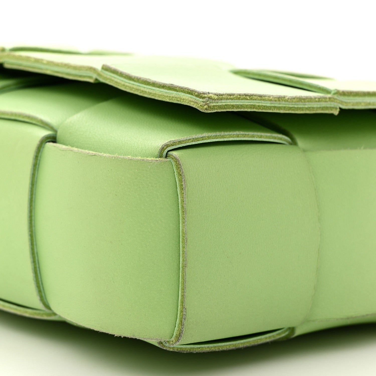 Bottega Veneta Lambskin Maxi Intrecciato Cassette Crossbody Bag Pistachio 10 of 10