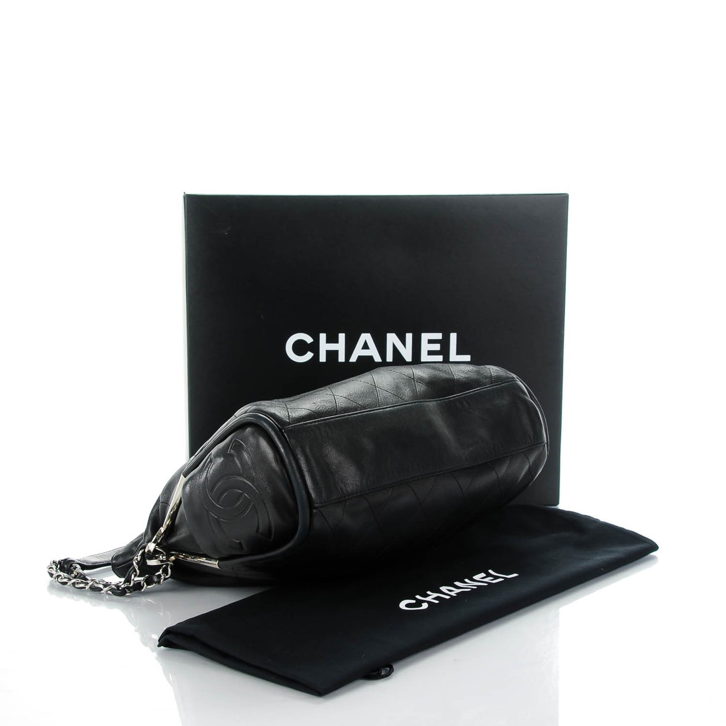 Lambskin Stitched Medium Ultimate Soft Tote Black