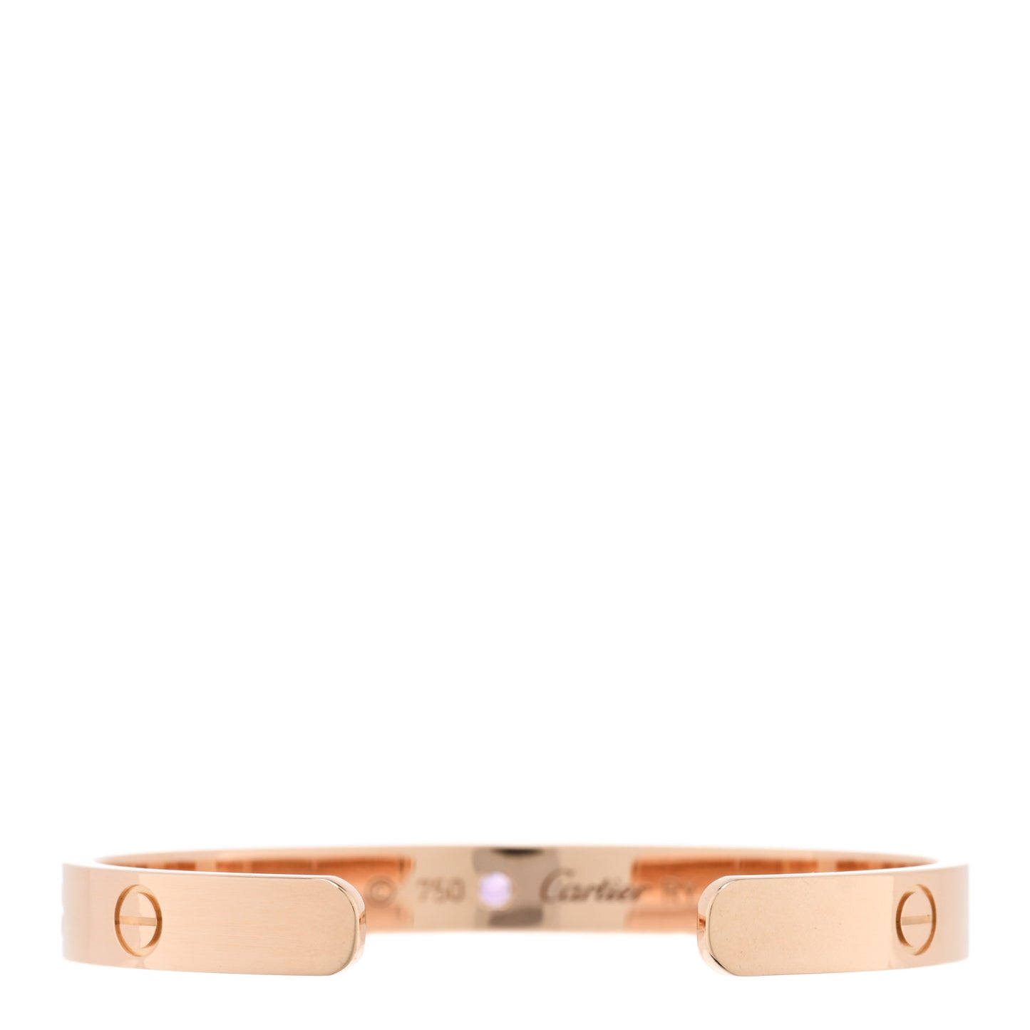 18K Pink Gold Pink Sapphire LOVE Cuff Bracelet 16