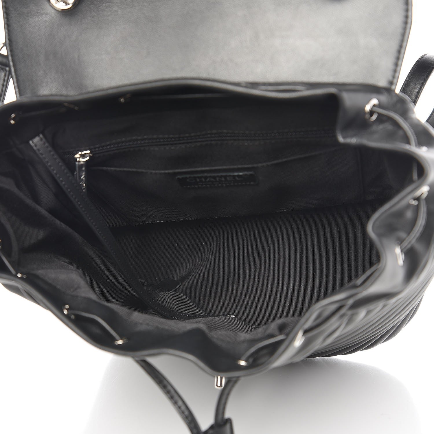 Chanel Calfskin Chevron Quilted Large Urban Spirit Backpack Black 5 of 8