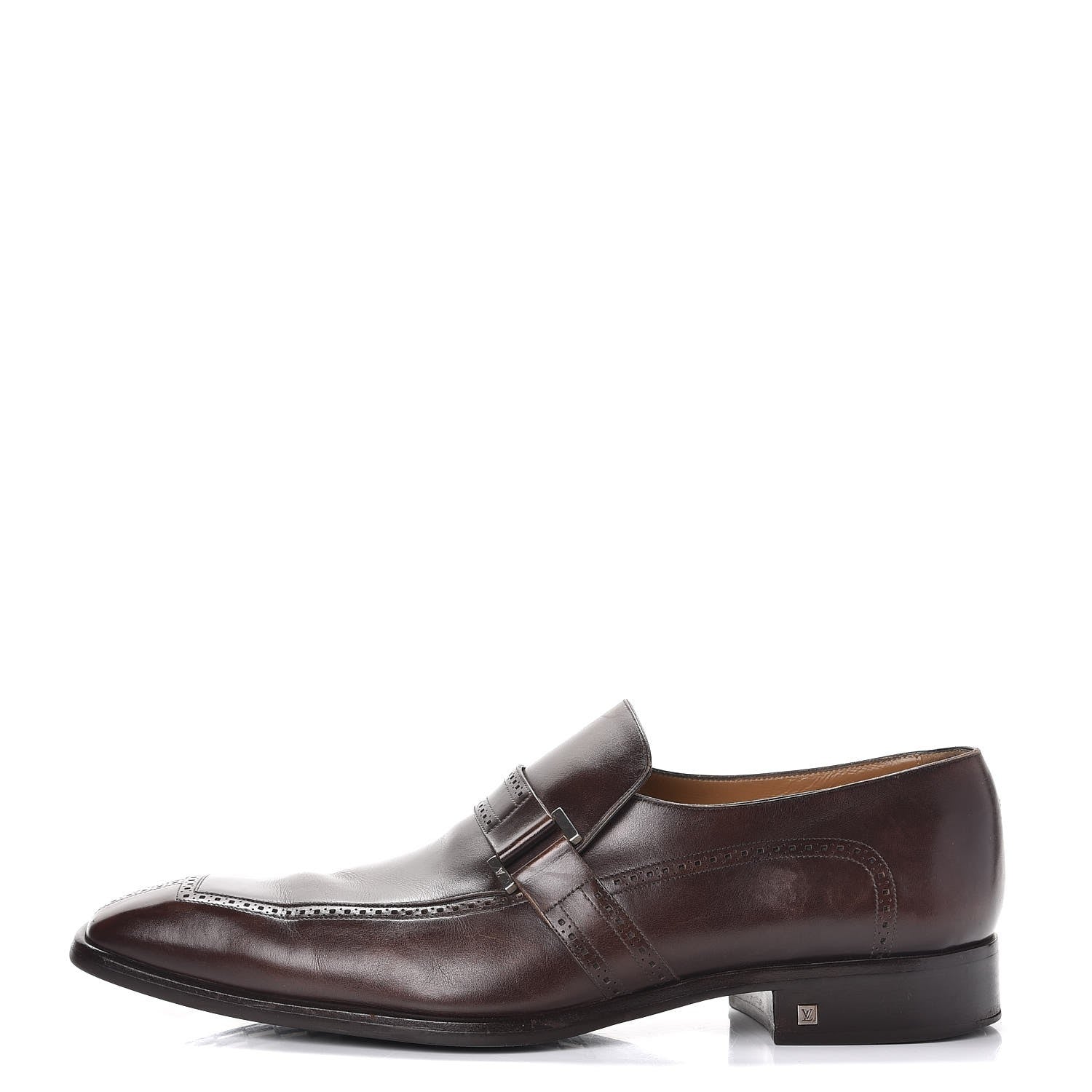 Louis Vuitton Mens Calfskin Brogues Loafers 10.5 Brown 1 of 13