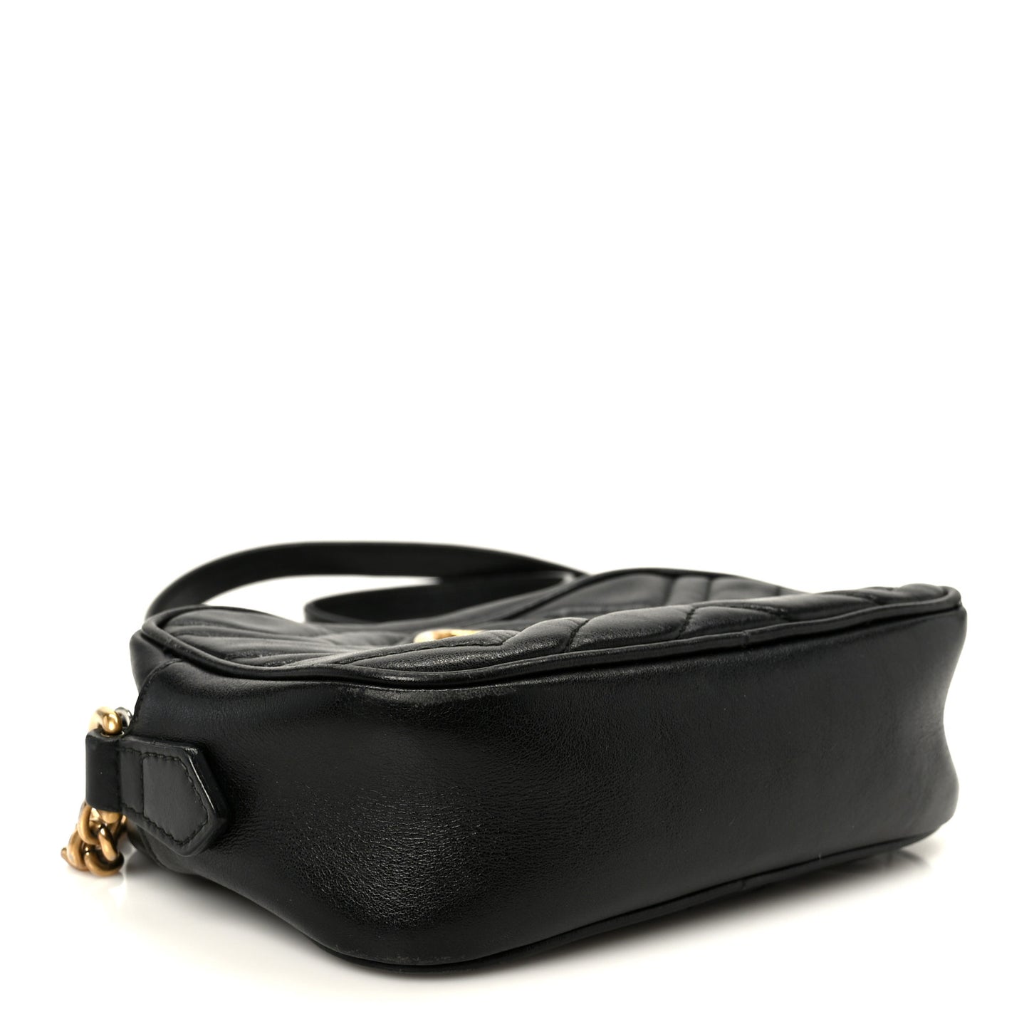 Calfskin Matelasse Mini GG Marmont Chain Shoulder Bag Black