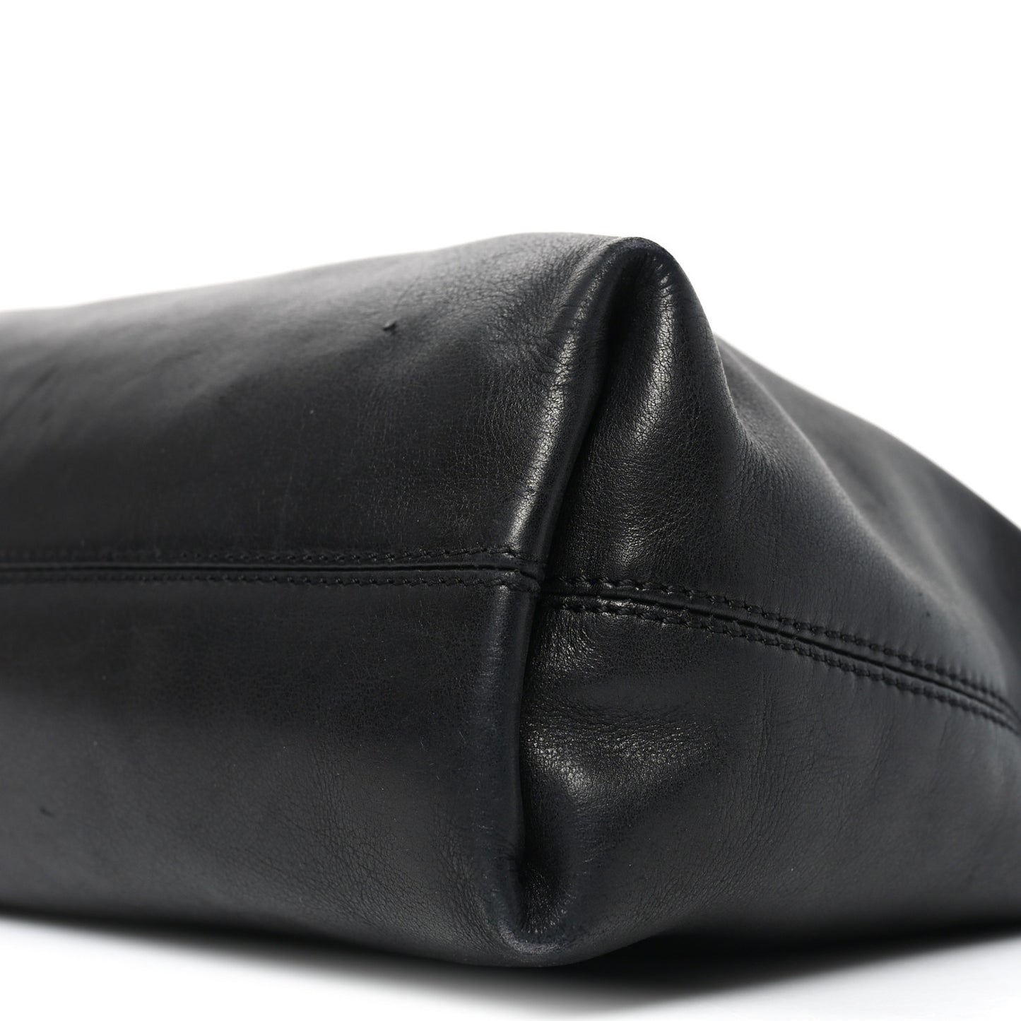 Calfskin Embossed CC Shoulder Bag Black