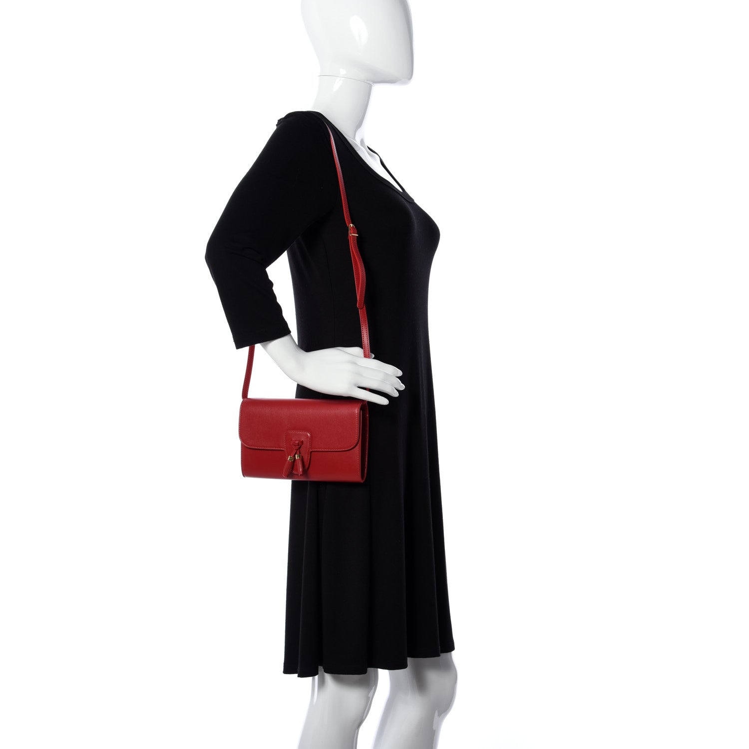Celine Smooth Calfskin Tassels Wallet On Strap Red 2 of 8