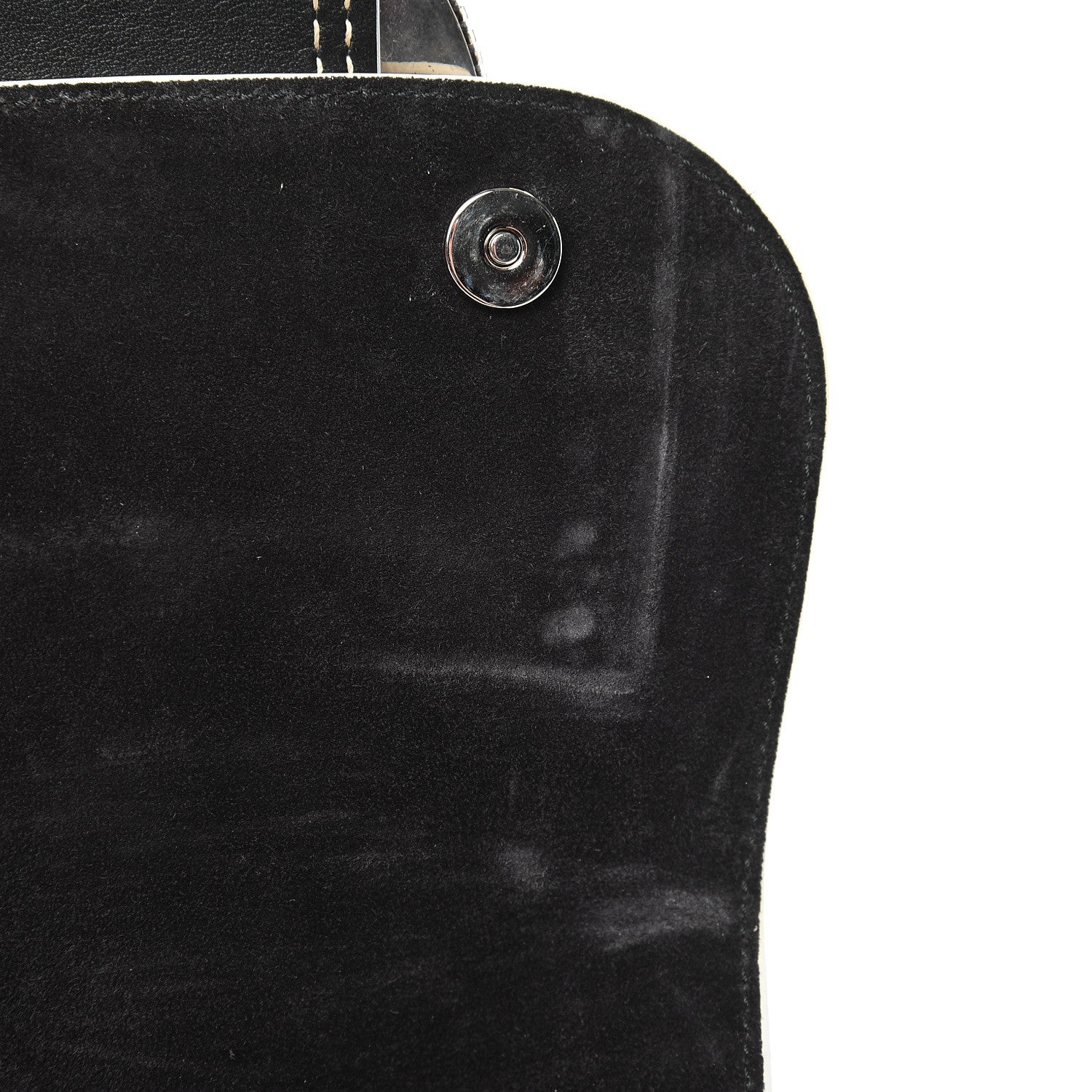 Miu Miu Goatskin Madras Soft Calf Crystal Embellished Lady Saddle Nero Black 6 of 9