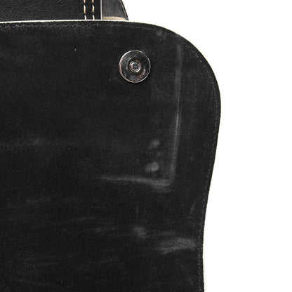 Miu Miu Goatskin Madras Soft Calf Crystal Embellished Lady Saddle Nero Black 6 of 9