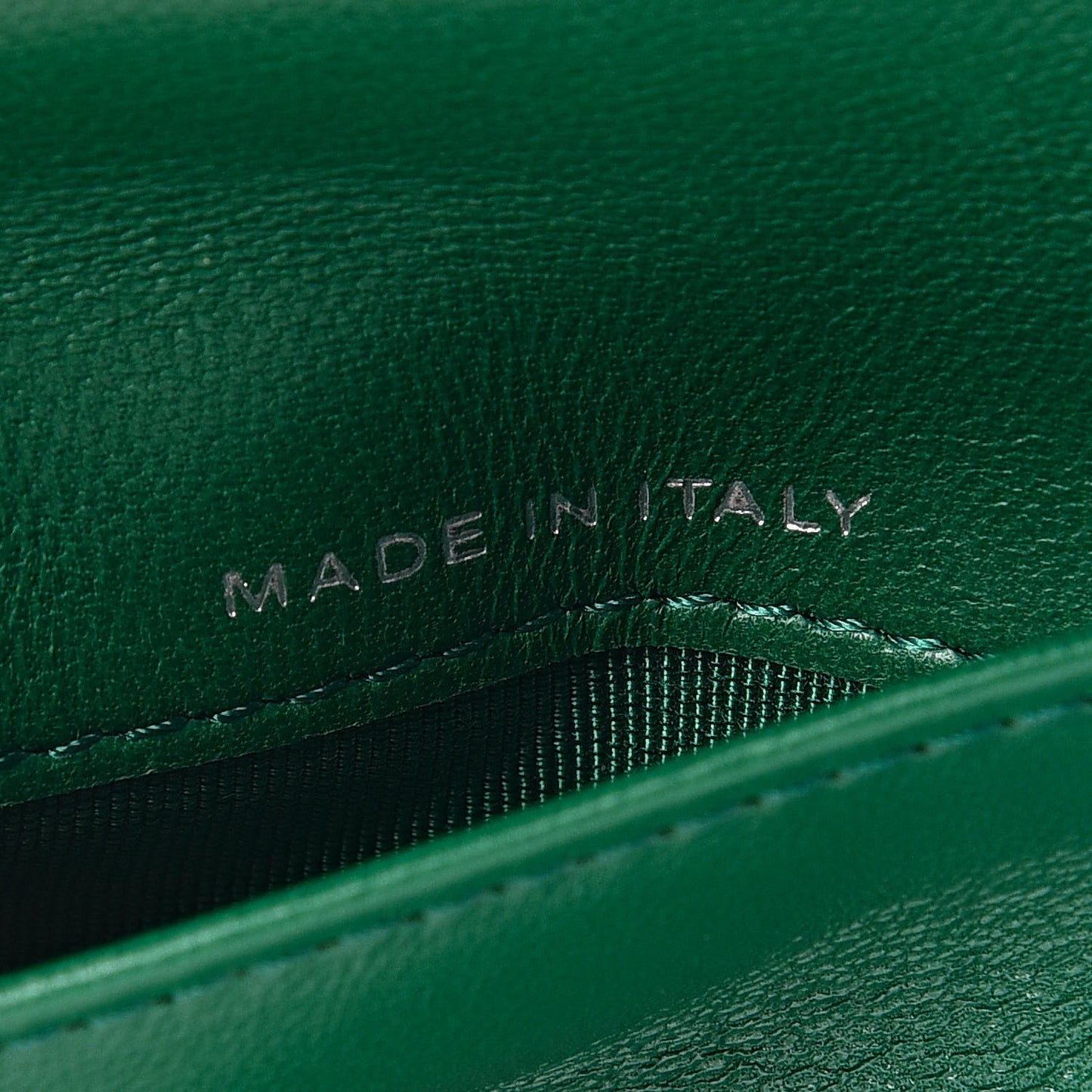 Lambskin Quilted Small Compact Wallet Green