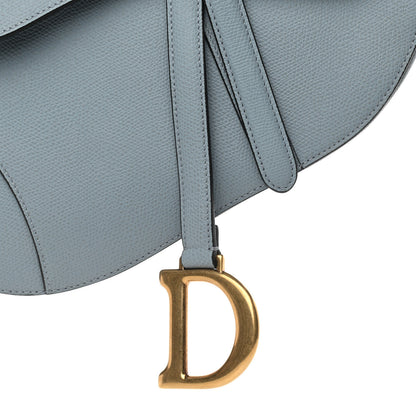 Christian Dior Grained Calfskin Saddle Bag Sky Blue 8 of 10