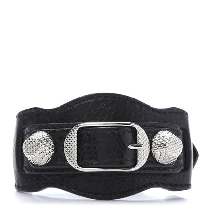 Balenciaga Agneau Arena Giant 12 Silver M Bracelet Black 1 of 5