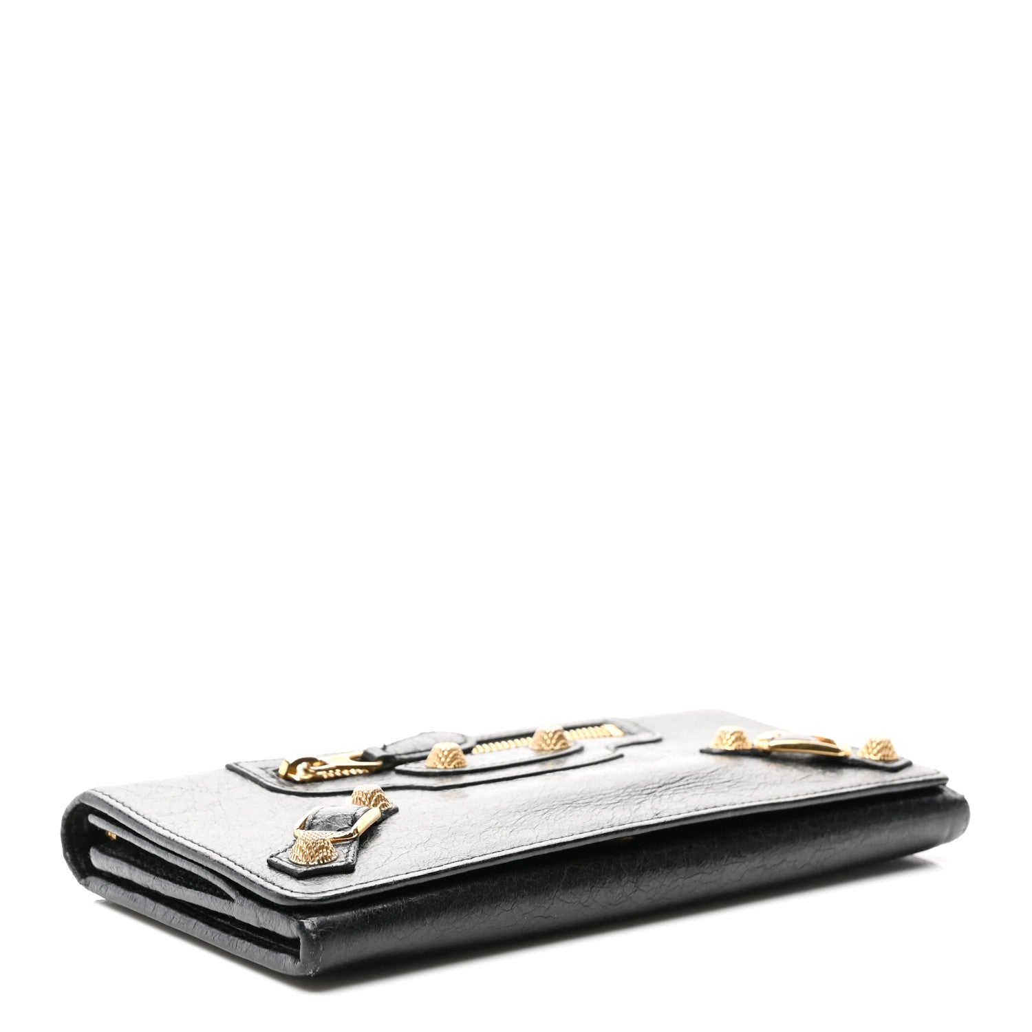 Balenciaga Agneau Giant 12 Gold Hardware Money Wallet Black 4 of 8
