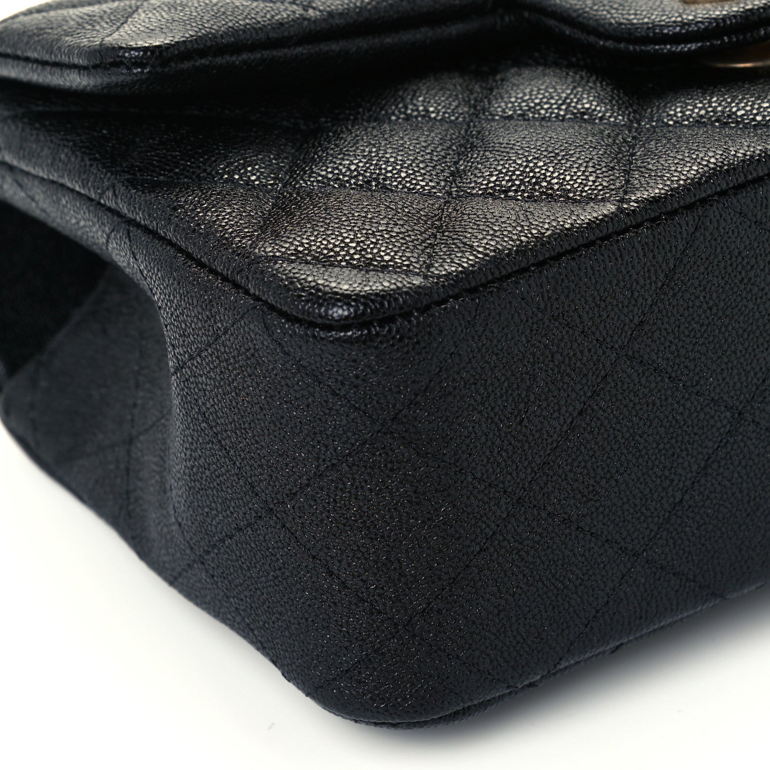 Chanel Caviar Quilted Mini Top Handle Rectangular Flap Black 10 of 12