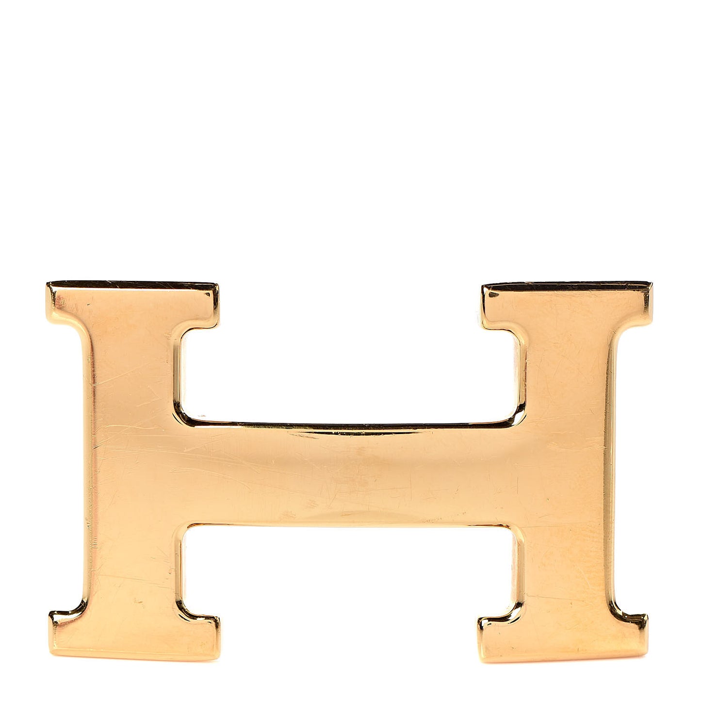 Polished 32mm H Belt Buckle Gold