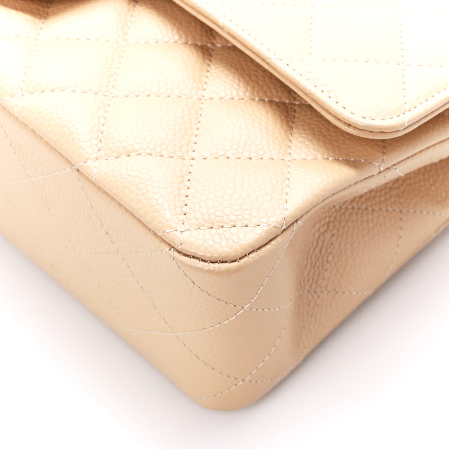 Chanel Caviar Quilted Medium Double Flap Light Beige 11 of 12