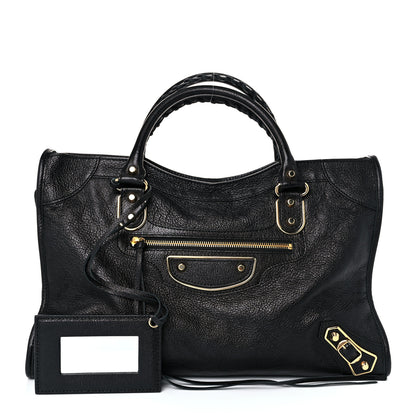 Balenciaga Chevre Gold Metallic Edge Hardware City Black 1 of 15