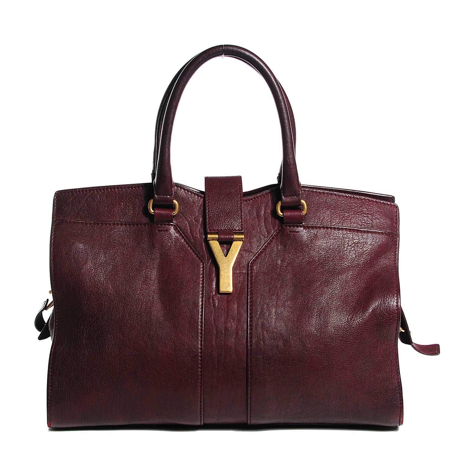 Saint Laurent Sheepskin Medium Cabas ChYc Plum 1 of 8