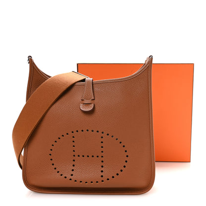 Hermes Taurillon Clemence EVELYNE III PM Gold 11 of 11