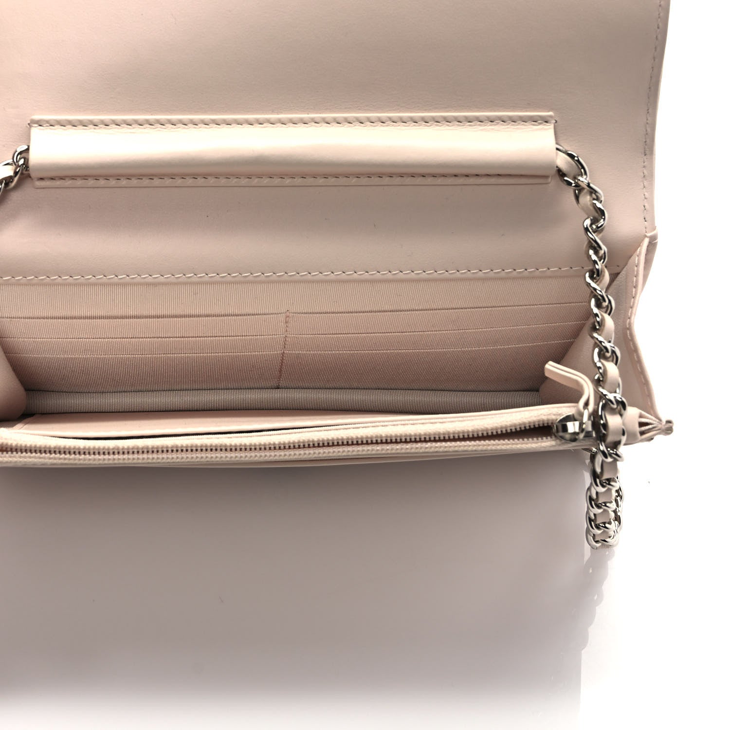 Chanel Caviar Quilted Vintage Mademoiselle Wallet On Chain WOC Beige 5 of 9