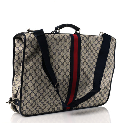 Gucci GG Supreme Monogram Web Savoy Garment Bag Beige Blue 2 of 10