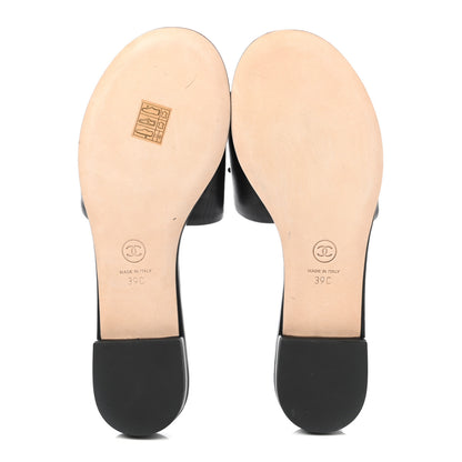 Chanel Lambskin Beaded CC Mules 39 Black 5 of 9