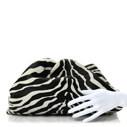 Bottega Veneta Nappa Zebra Print The Pouch Oversized Clutch White Black 2 of 10
